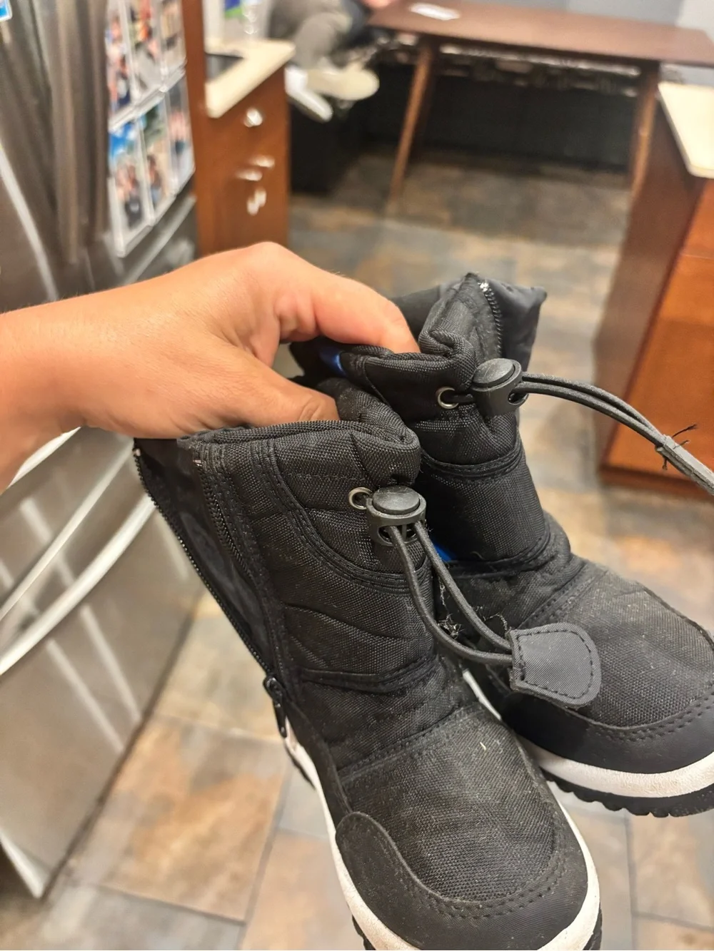 Kids Black Winter Boots - Durable Cold-Weather Footwear